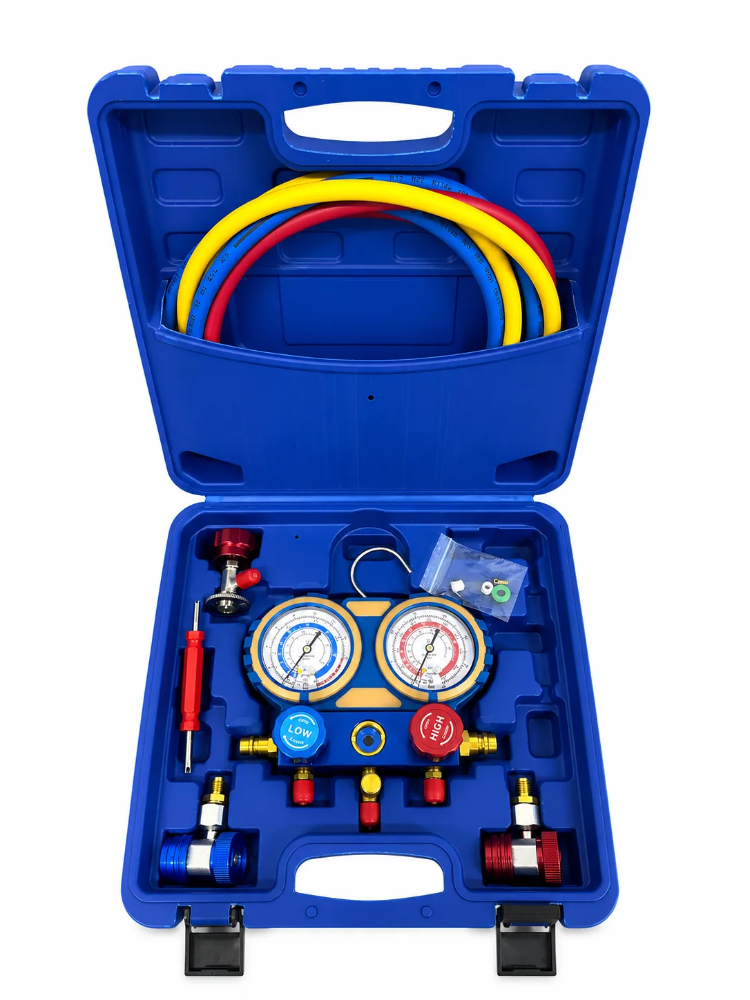 Professional Manifold set R134a W/72 Hoses Couplers and Carry Case