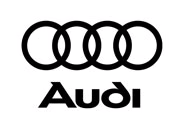 a black and white Audi logo