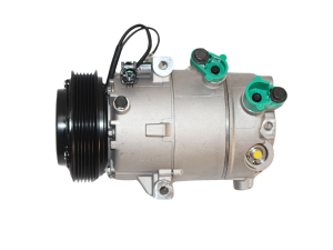 This is an ac compressor that fits Hyundai Elantra i30 Kia Cerato on white background