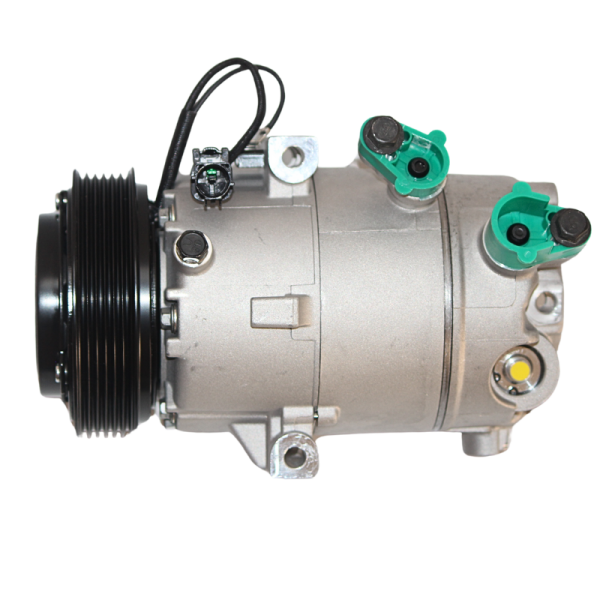 This is an ac compressor that fits Hyundai Elantra i30 Kia Cerato on white background