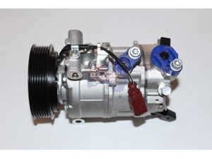 Audi A4 AC Compressor with plastic parts on white background