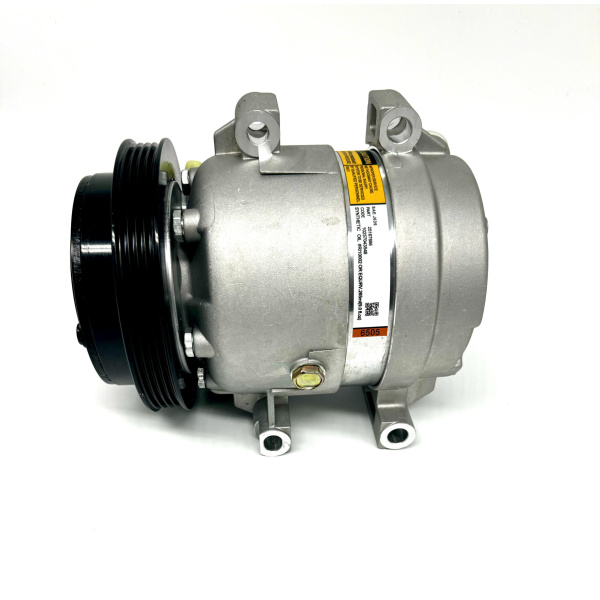 a AC Compressor with a pully on a white background